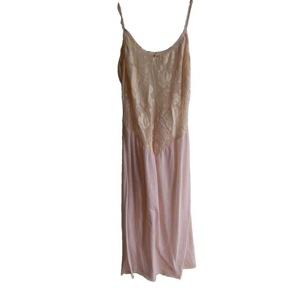 Vintage Victoria’s Secret Gold Label Pink Floral Lace Slip Dress Nightgown Y2K